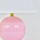 Pastel pink polka dot spherical table lamp, ceramic, brass, Studio Paf Milano, 1970.