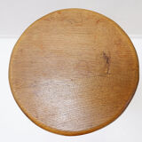 Paire de tabourets de bar brutalistes en chêne et fer forgé, années 1960