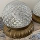 Set of two ceiling lamps or sconces in brass and glass