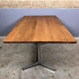 Vintage industrial table desk chrome oak