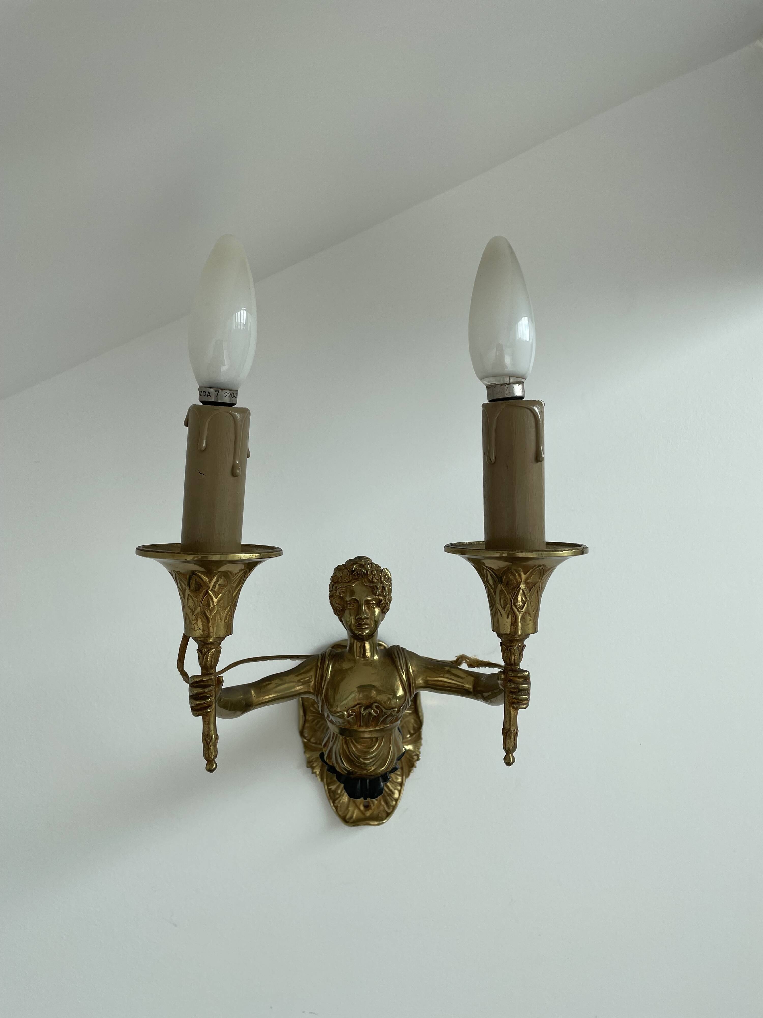 Wall lamp - patinated bronze - renowned décor - Empire style