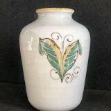 Vietnam vase of pansue shape in enamelled sandstone of bien hoa celadon flora early xx