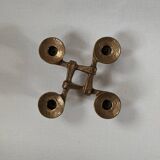 Contemporary Scandinavian Brutalist Design Bronze Candlestick