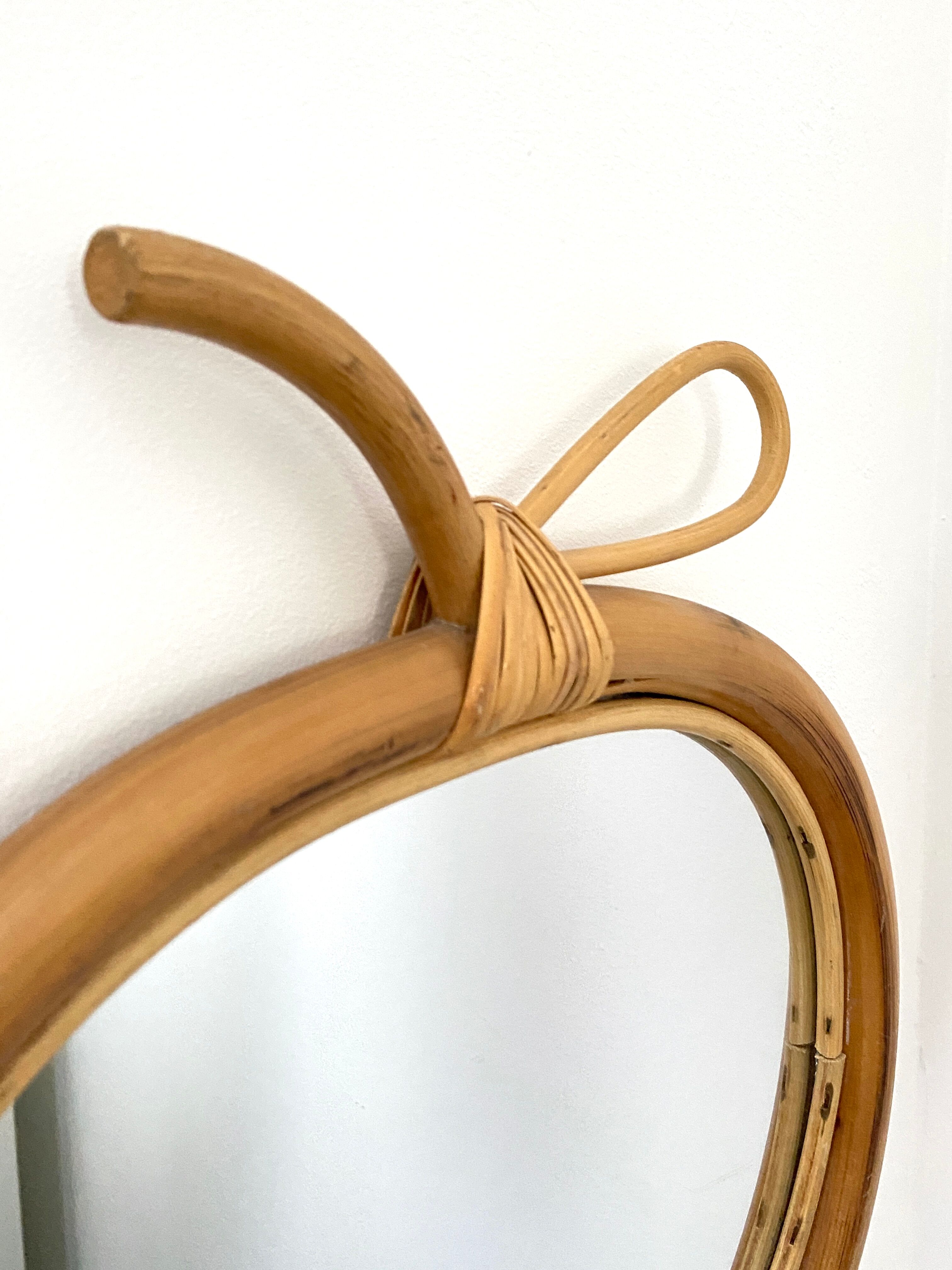 Vintage apple rattan mirror