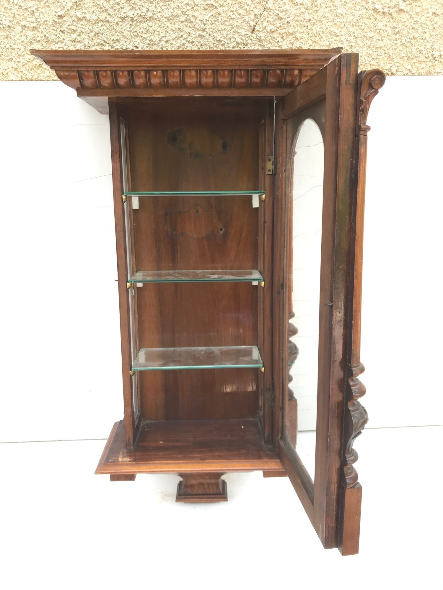 Old comtoise wooden showcase