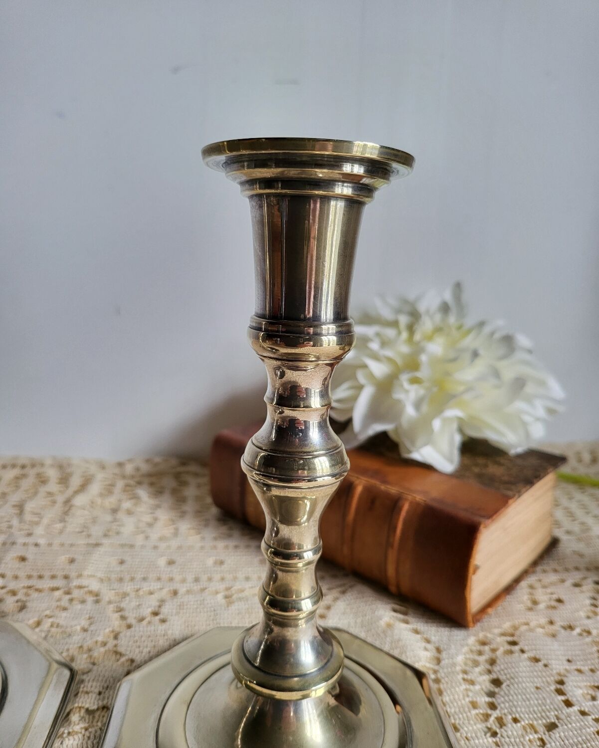 Pair of silver-plated candlesticks