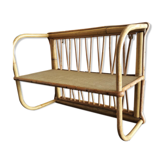Rattan wall shelf
