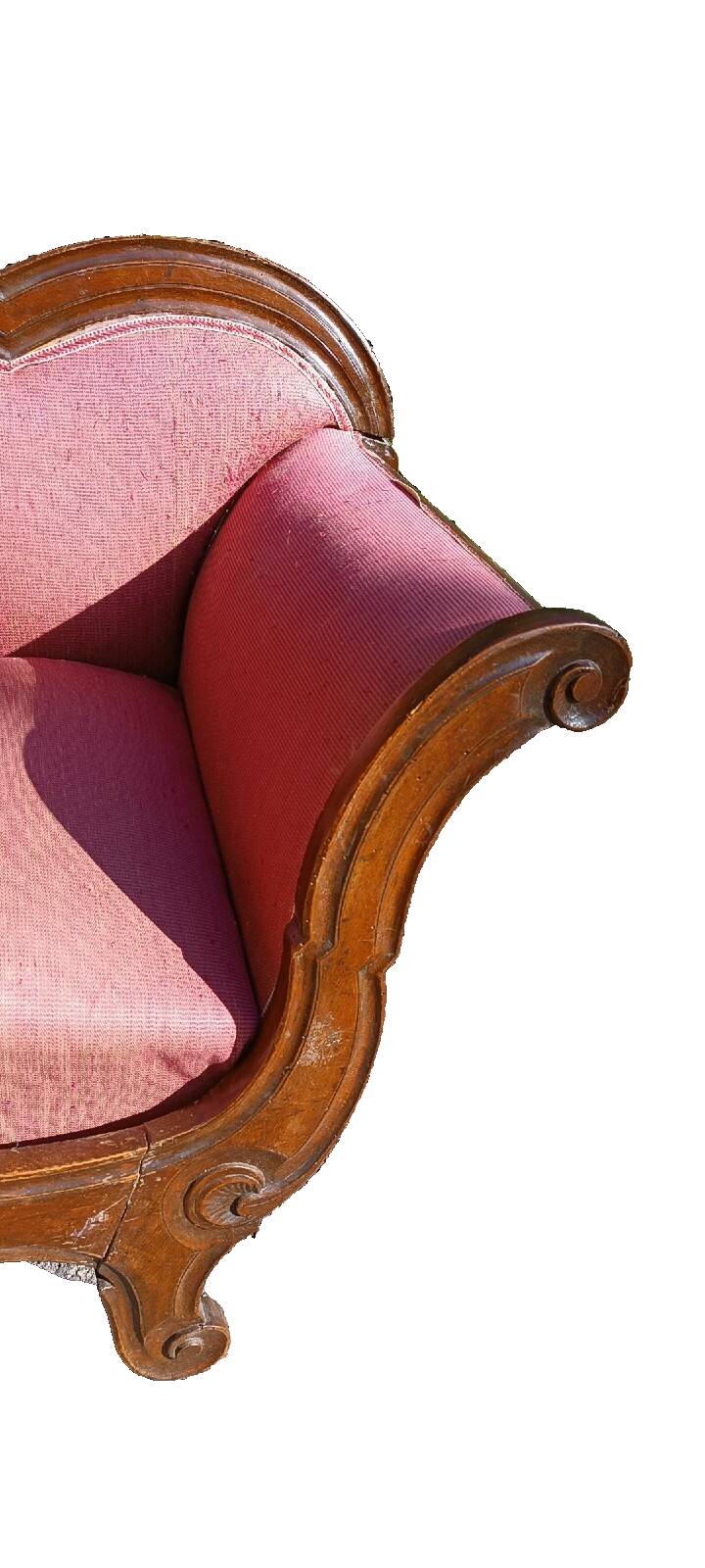 Small mid-19th century boat sofa in walnut