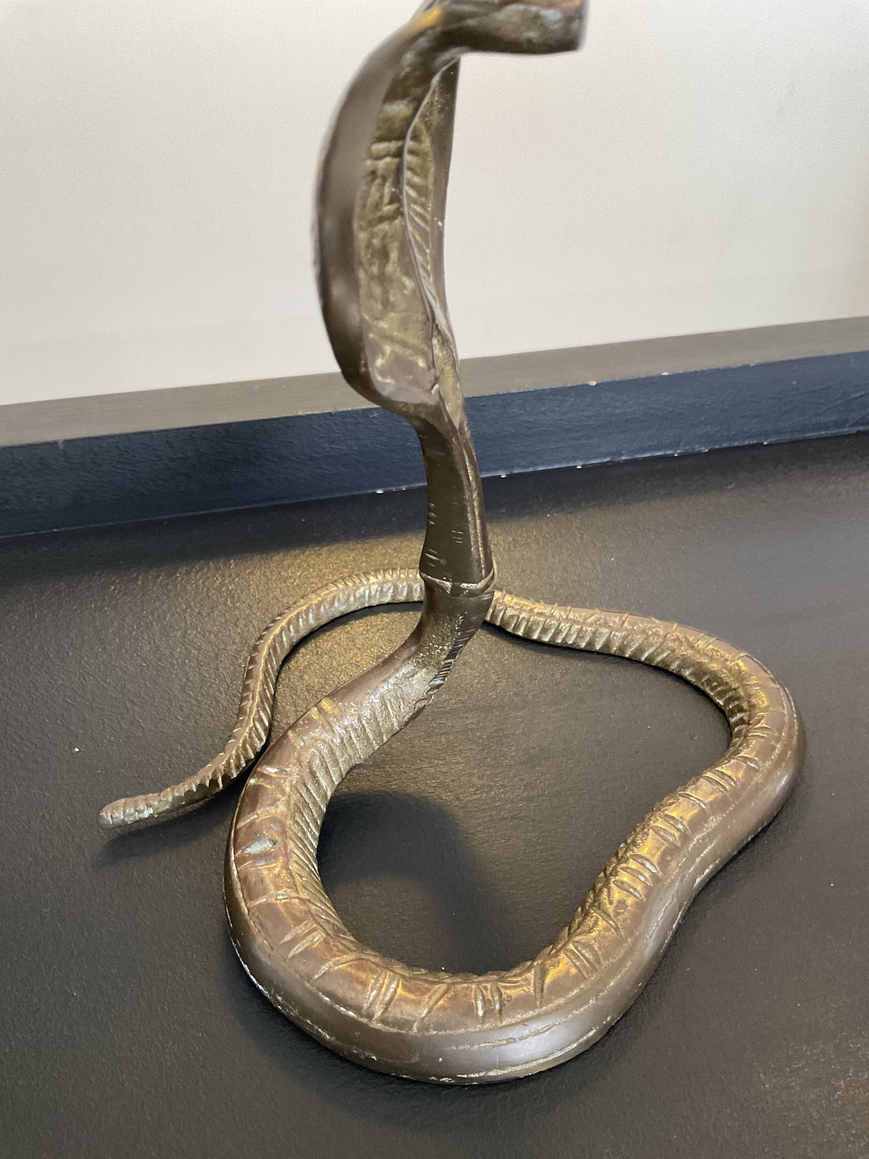 Vintage Cobra bronze candle holder from the 70s