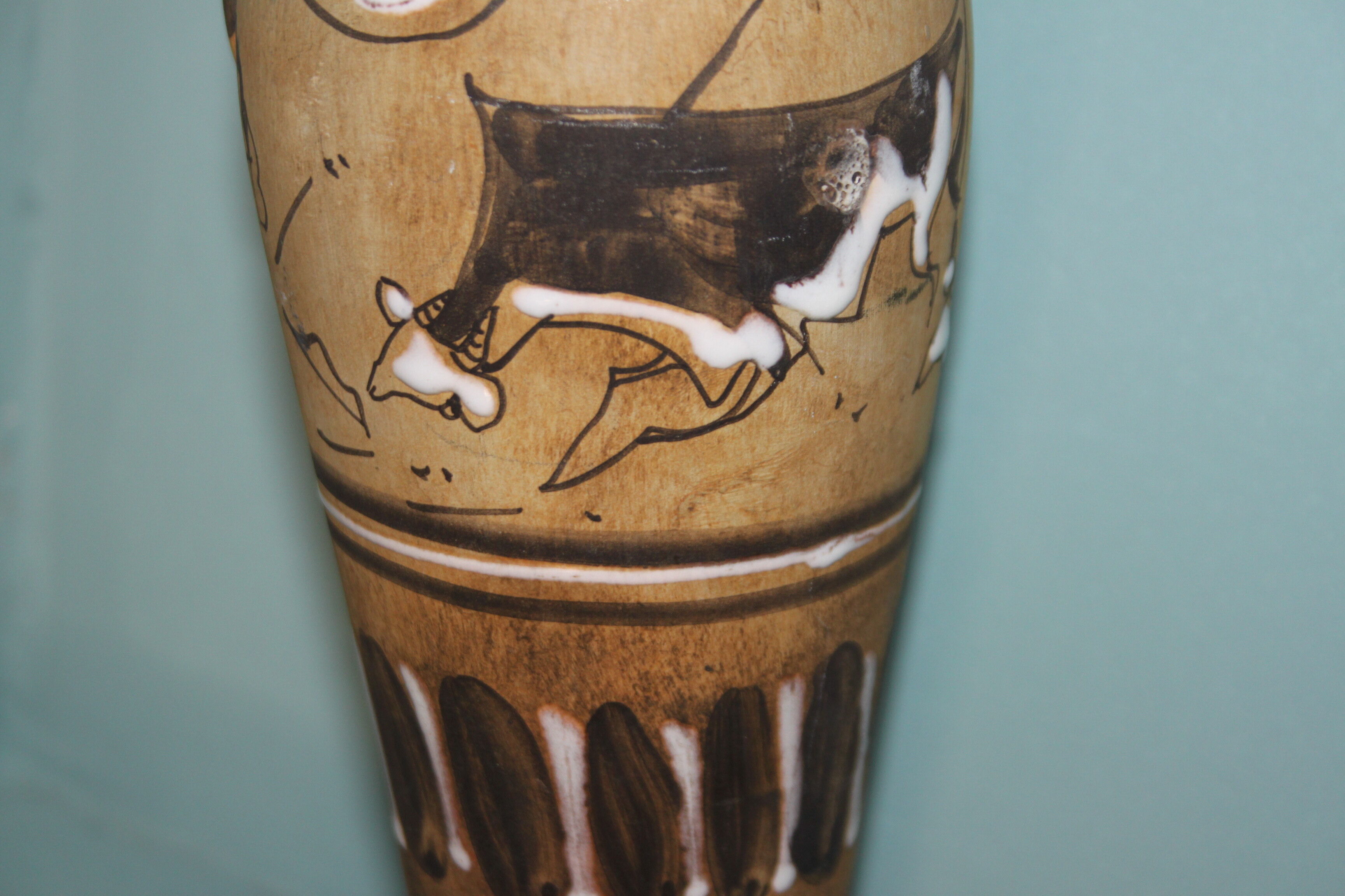 Vintage ceramics from Vallauris. Aiguière of the years 70. Signed Santi.