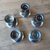 5 antique stainless steel ice cream cups