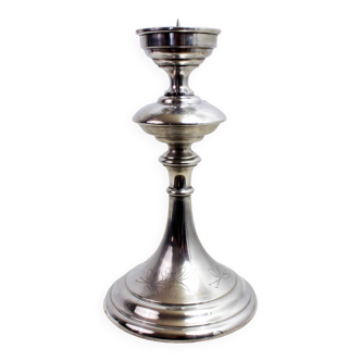 Art Nouveau candle holder in silver metal