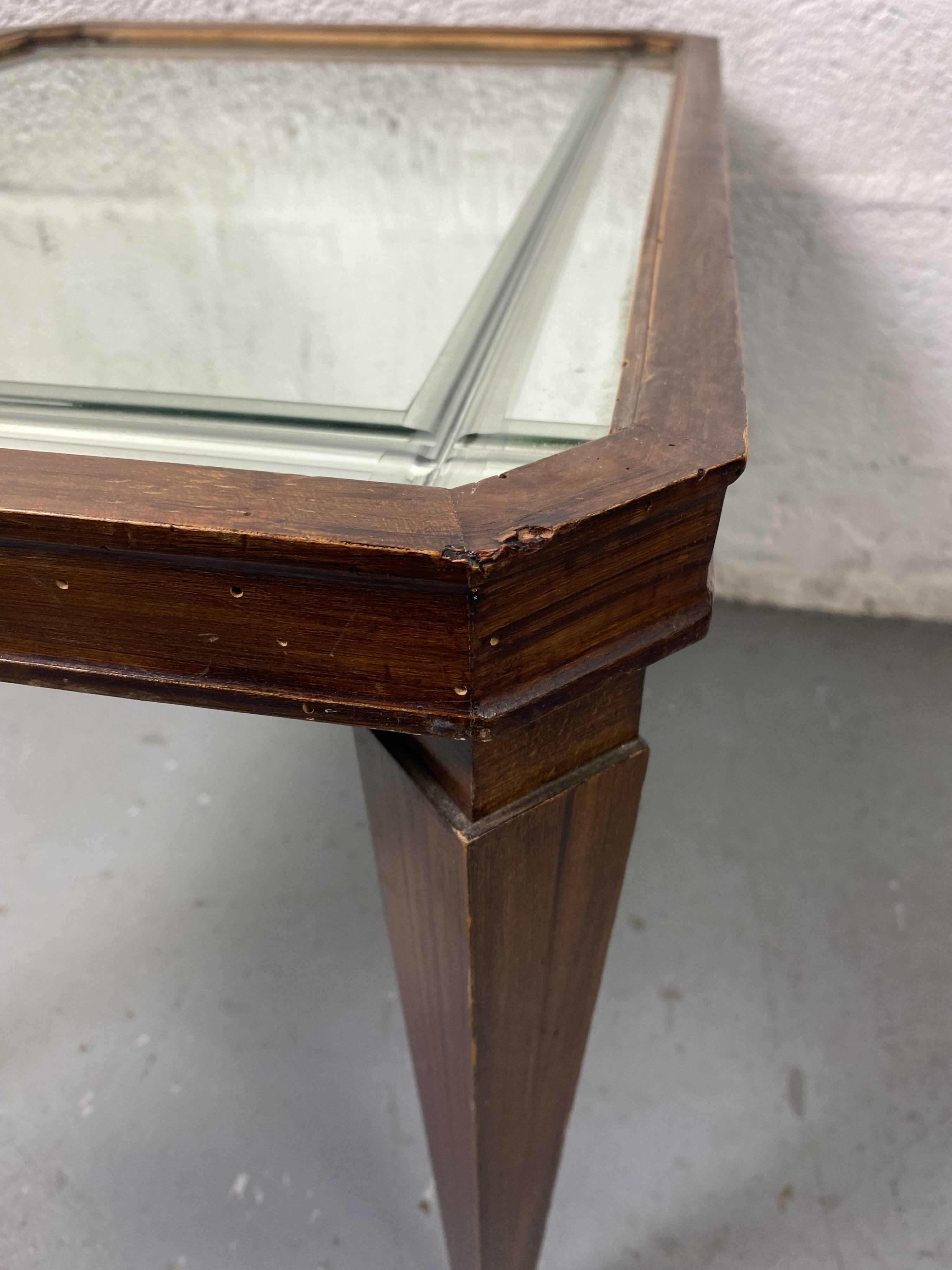 Table basse rectangle années 40 miroir