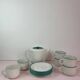 Vintage white and green service