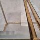 Pair of bamboo sofa ends - golden brass - ca 1980