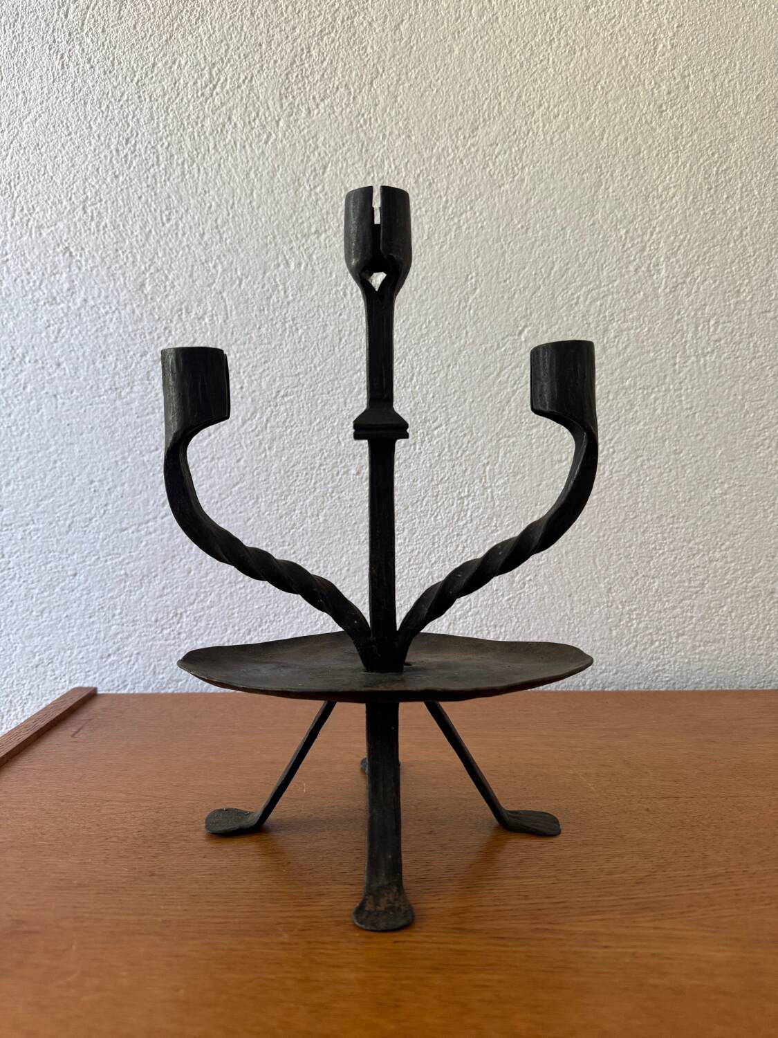 Brutalist wrought iron chandelier from the 60s