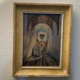 Orientalist painting watercolor tunisia north africa g-trombik 1939