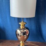 Italian design lamp in silver and gold ceramic. 1970s.