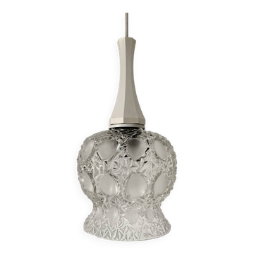Suspension verre moulé pressé années 60