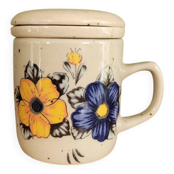 Tasse à thé vintage avec filtre et couvercle