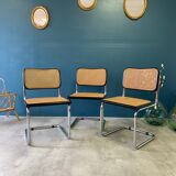Set of 3 black Marcel Breuer B32 chairs