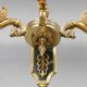 Pair of gold bronze wall lights in Empire style with three lights "Lucien Gau"