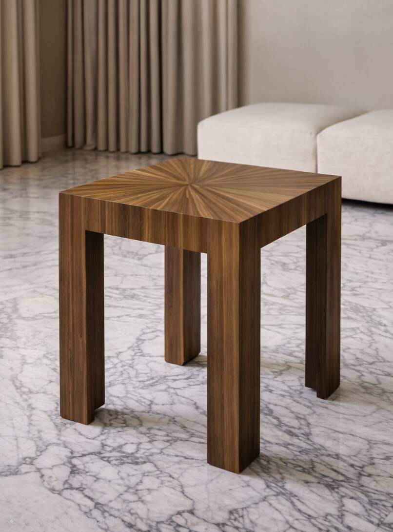 Wood marquetry table Benoît Cazes 2023 - Art Deco reissue JM Frank