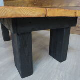 Brutalist solid wood coffee table