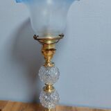 Vintage brass and glass tulip floor lamp