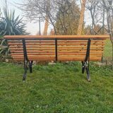Metal and wood garden bench