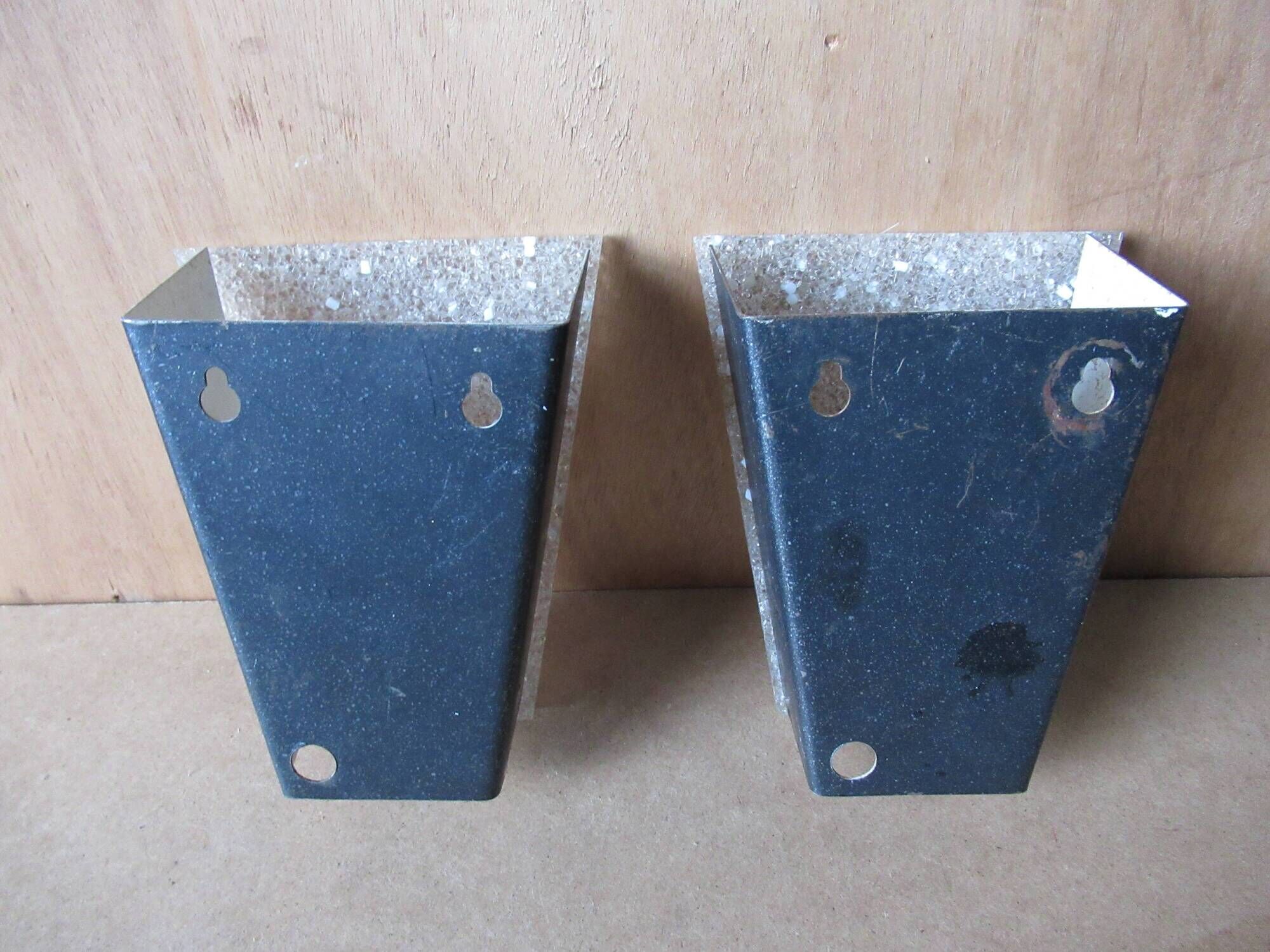 Pair of wall appliques in perspex frosted vintage light fixture 1960s