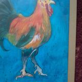 Tableau peinture acrylique coq