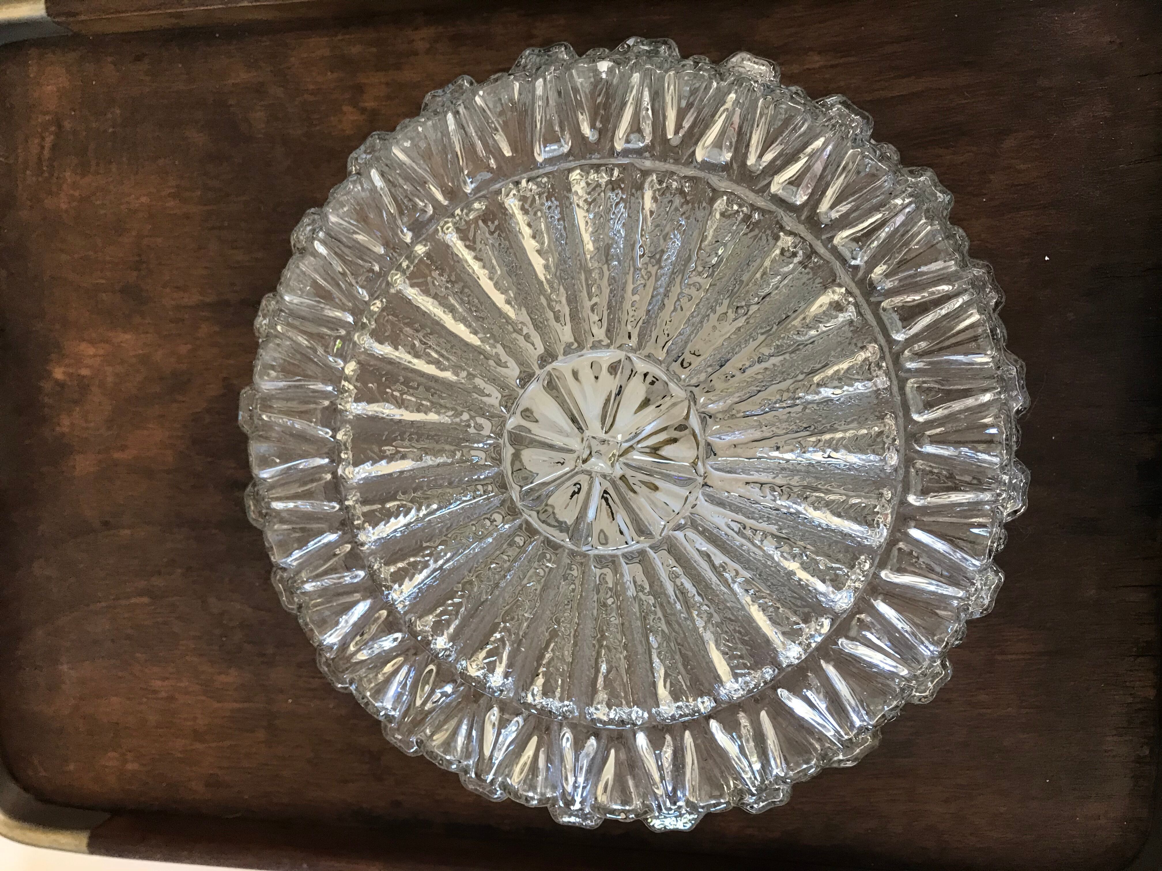 Moulded glass ceiling light circa 1960