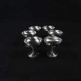 6 stainless steel ice cream cups on foot Létang Rémy stainless steel Made in France