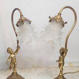 Pair of bronze table lamps
