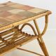Rattan coffee table and ceramic tiles, France 60s