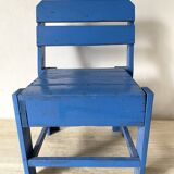 Chaise enfant en bois bleu