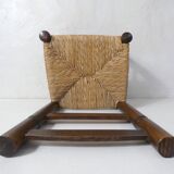 old wooden straw chair for children