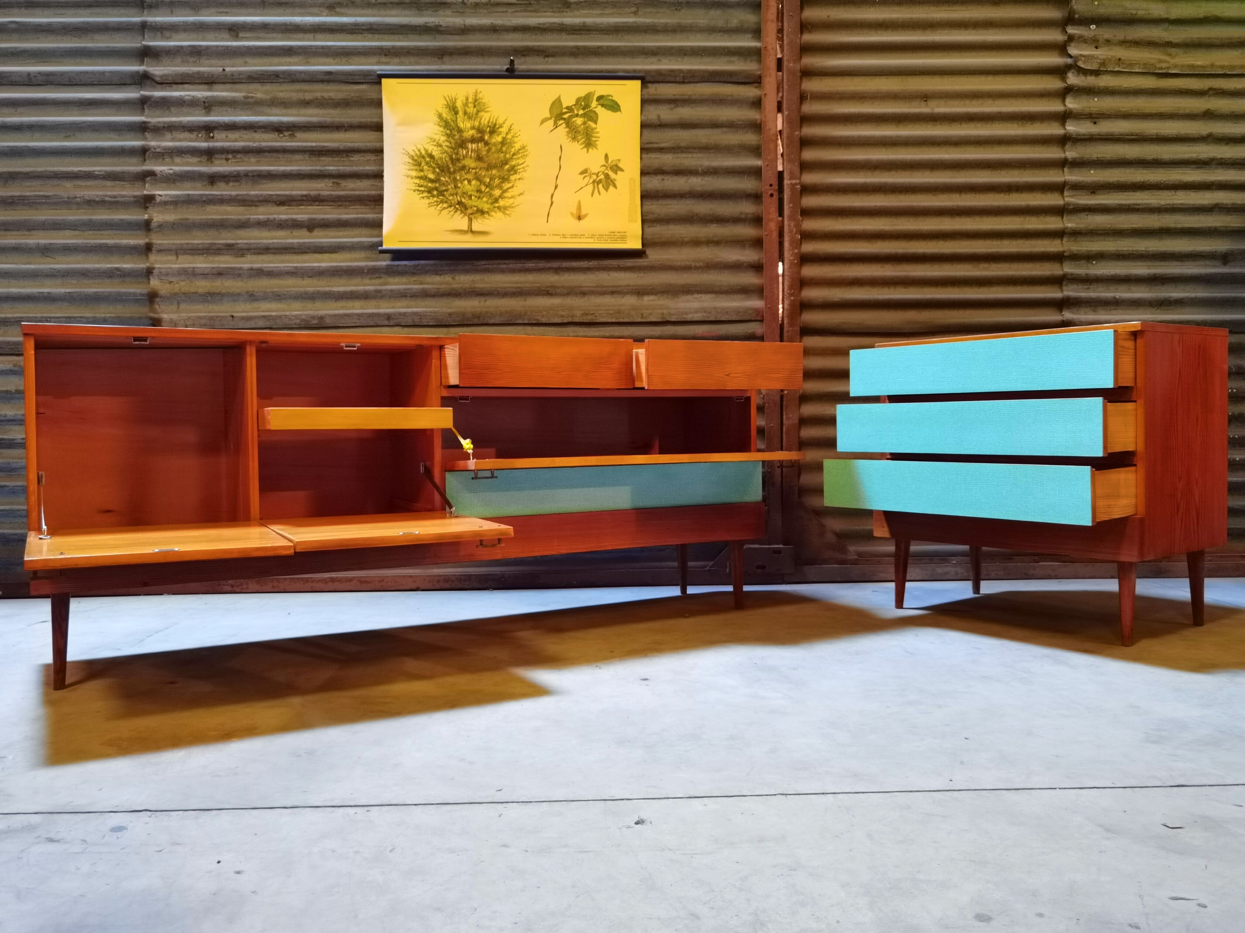 Czech wood and formica sideboard