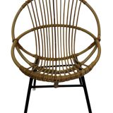 Rattan chair by Dirk van Sliedregt Rohe Noordwolde 1960 in the Netherlands