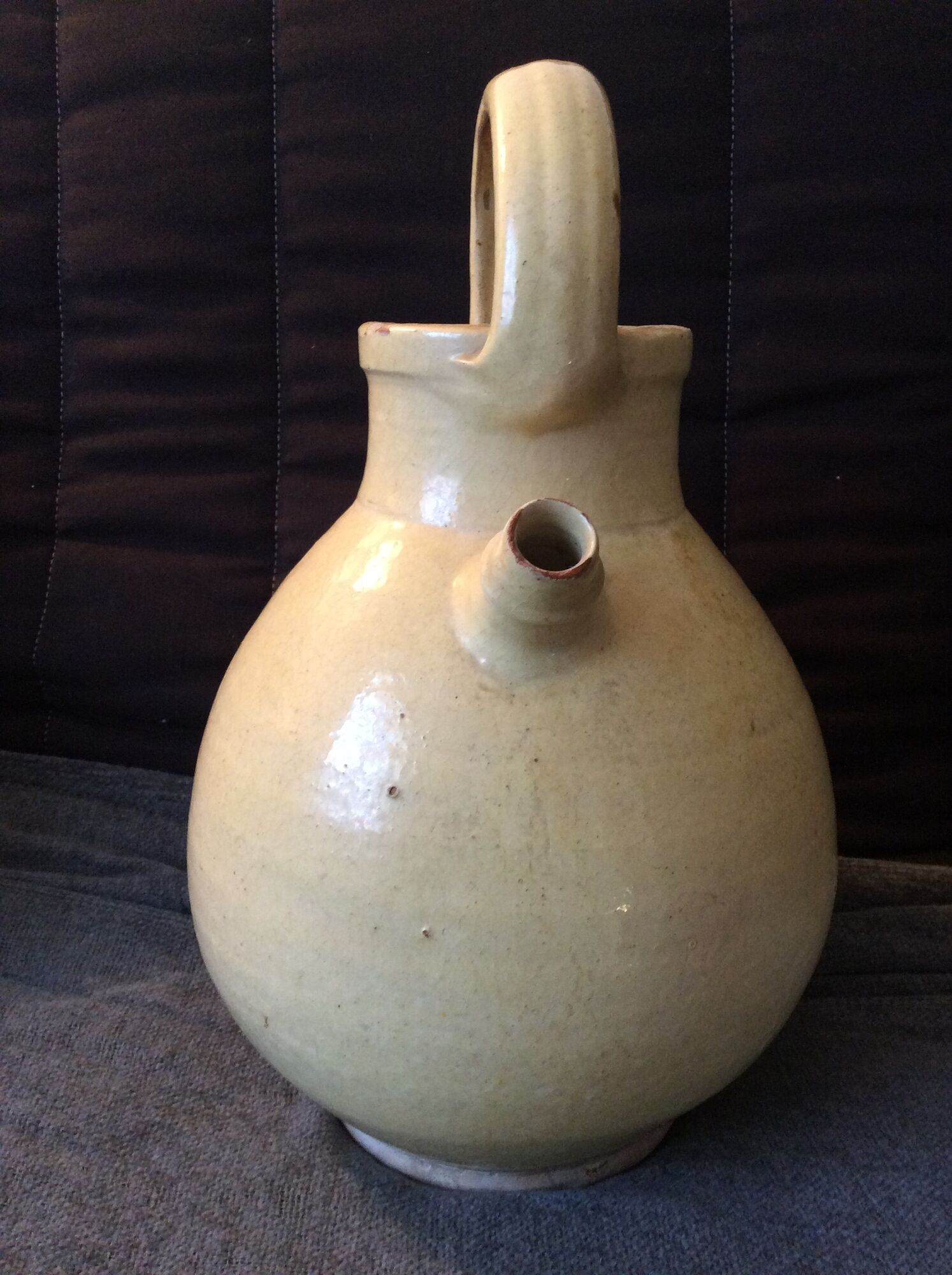 CRUCHE IN EAU GARGOULETTE IN TERRE VERNISSEE AUBAGNE PROVENCE DEBUT 20TH SIECLE
