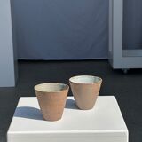 Set of 2 cups / mug Indonesian ceramic (matte brown)