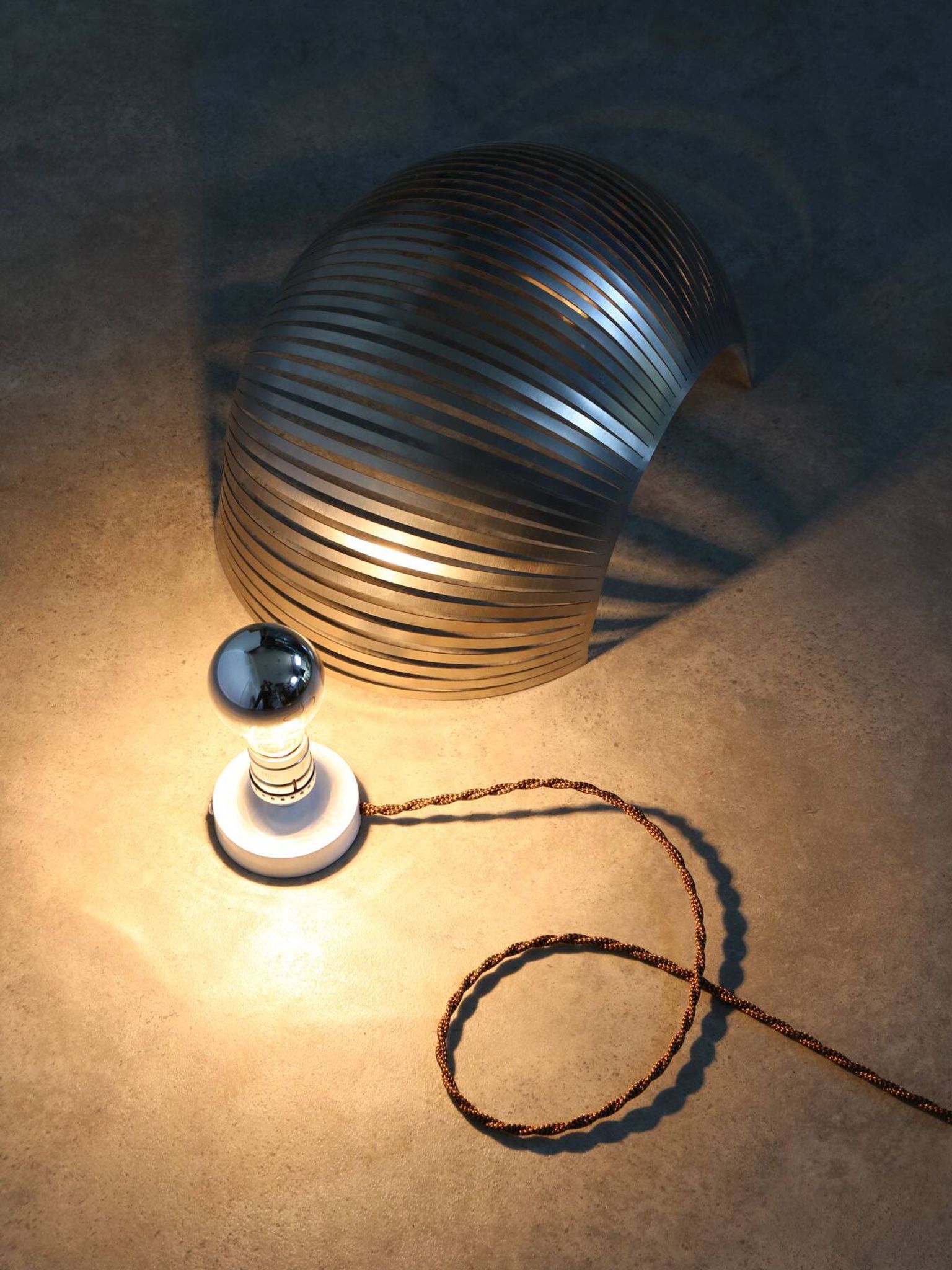 Vintage modernist stainless steel wall or table lamp