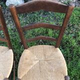 Pair of rustic mulched chairs
