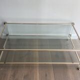 Large coffee table in plexiglass and chrome