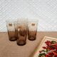 Set of 4 smoked glasses luminarc france vintage