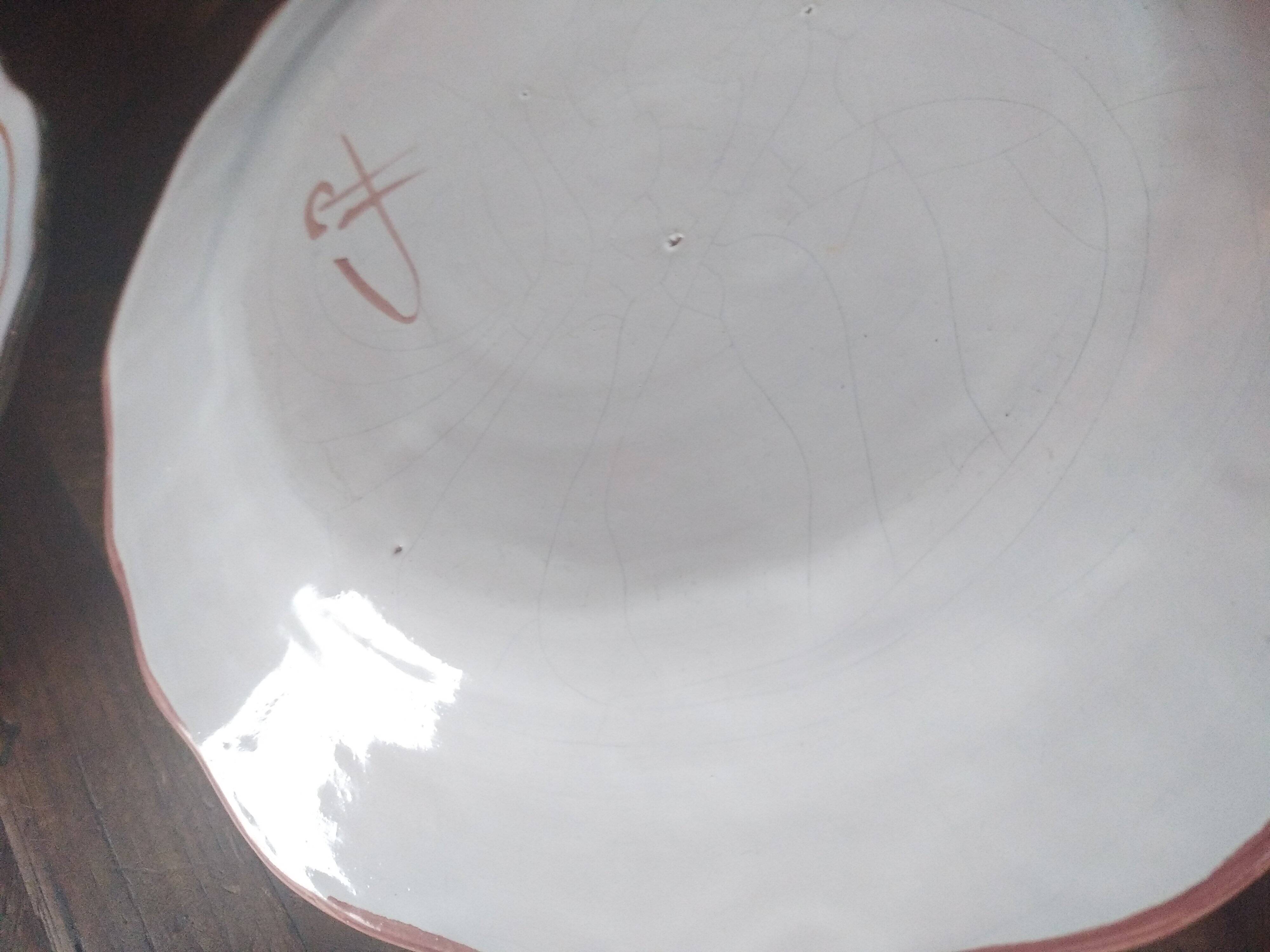 Ceramic plates. 70s/80s Work inspired by the 16th and 17th centuries.