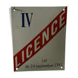 Enamel plate license IV
