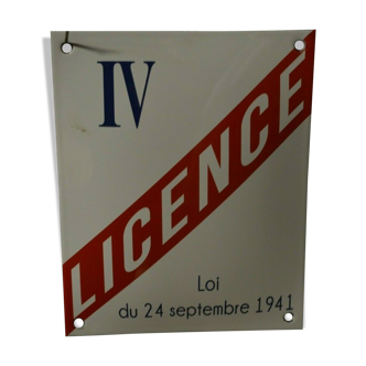 Enamel plate license IV