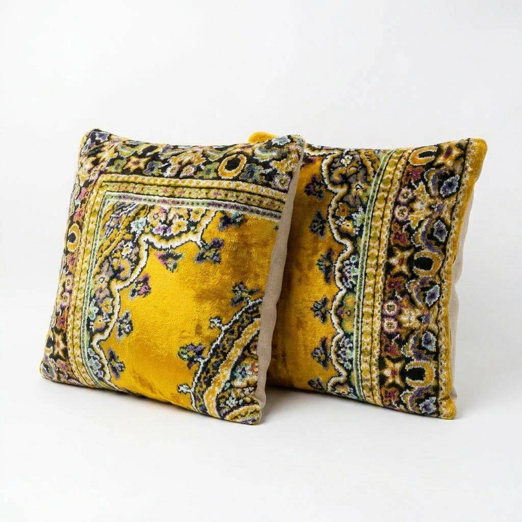 Set of 2 vintage velvet cushion covers 48x51 cm